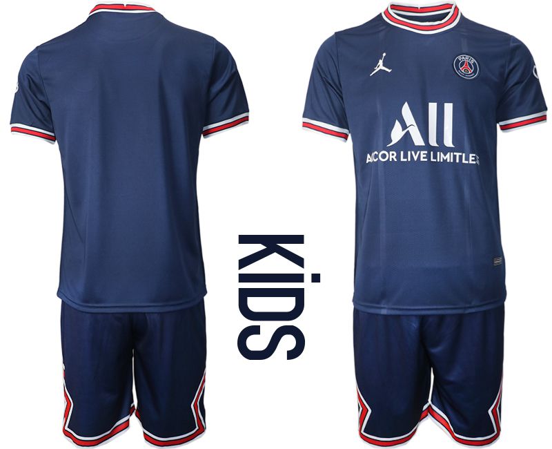 Youth 2021-2022 Club Paris St German home blue blank Soccer Jersey->real madrid jersey->Soccer Club Jersey